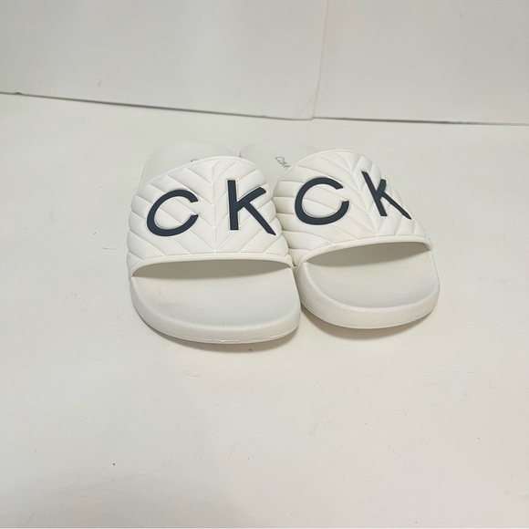 CALVIN KLEIN Anders Pool Slide Sandal In White Color - New In Box - Reemoly - Picture 4 of 11